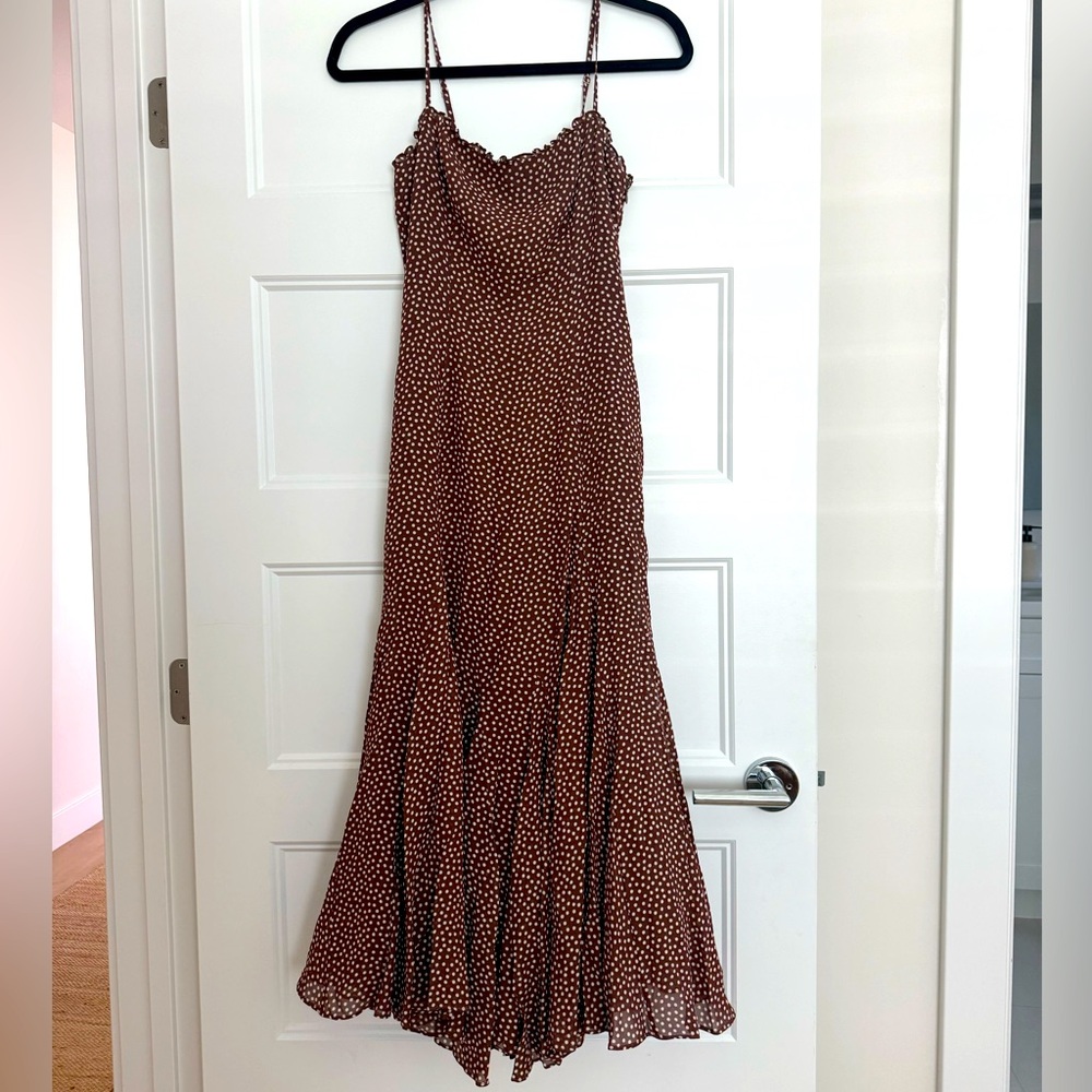 Reformation Lilibet Dress in Choco Dot - Picture 2 of 4